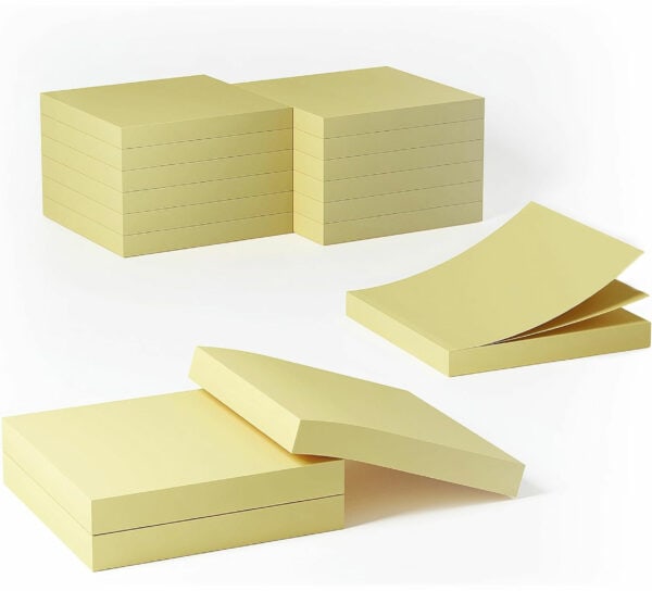 quick notes 76 x 76mm yellow (12 pack)