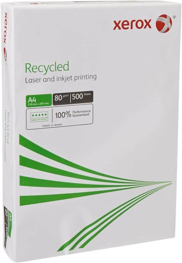 xerox a4 80gsm recycled paper white ream