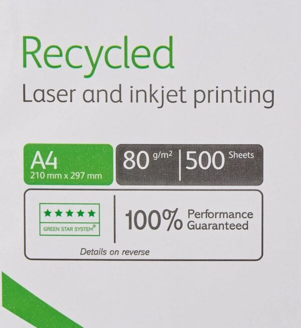 xerox a4 80gsm recycled paper white ream