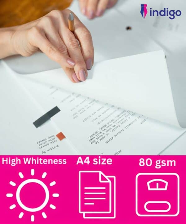 a4 indigo® eco 70/75 gsm white printer copier paper 5 reams of 500 multifunction laser inkjet paper (1 box, 5 reams)