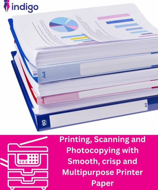 a4 indigo® eco 70/75 gsm white printer copier paper 5 reams of 500 multifunction laser inkjet paper (1 box, 5 reams)