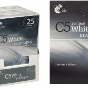 c5 self seal white envelopes pack of 25