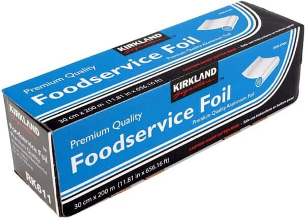 kirkland signature premium quality food service aluminium foil, silver, size 30cm x 200metres (11.81" x 656.16 ft.)