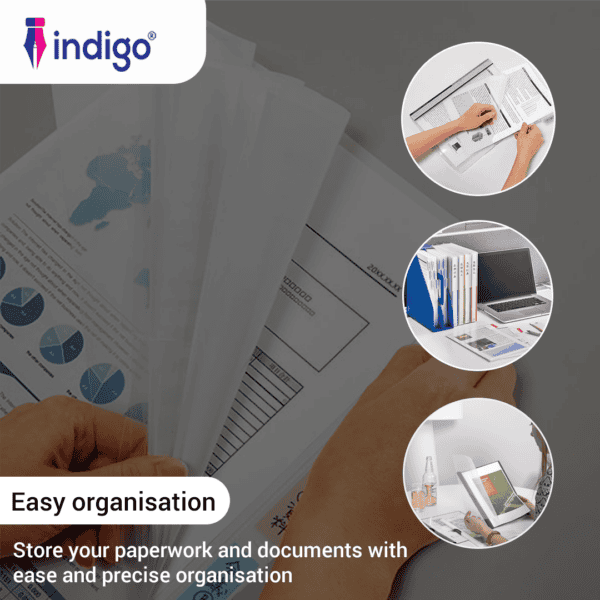 indigo® a4 clip file black 10 packs