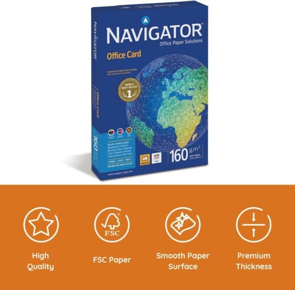 navigator office card a4 colour printer paper multi purpose printer paper photocopier paper white 160gsm 250 sheets