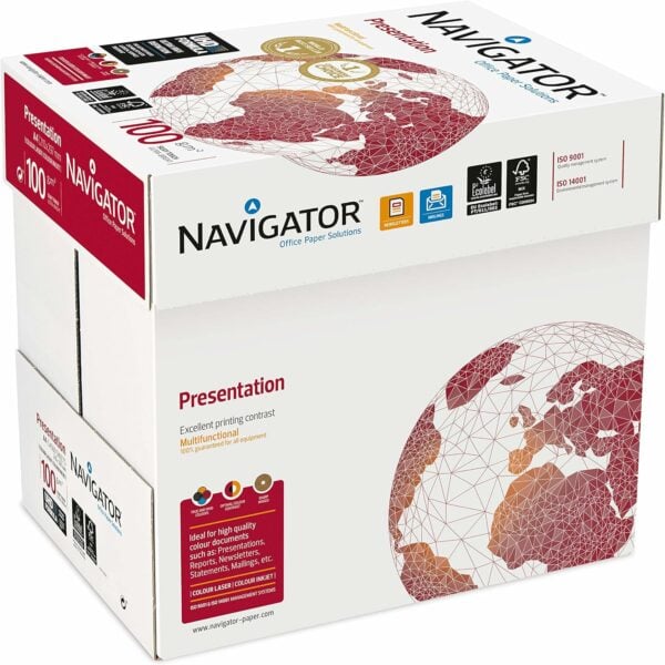 navigator presentation a4 100gsm box of 5 reams (5x500 sheets)