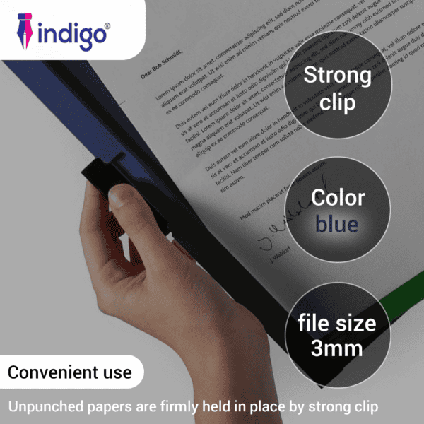 indigo® a4 clip file blue 10 packs