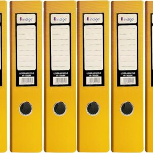 indigo® premium a4 office lever arch file durable, organized file storage (fsc certified, yellow, 70mm spine pack of 10)