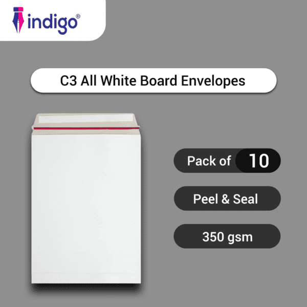 indigo c3 all board back white peel and seal envelopes pack of 10