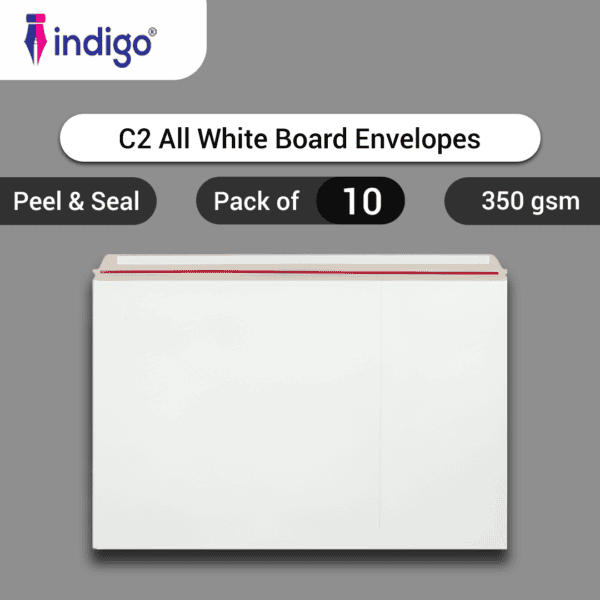 indigo c2 all board white peel and seal envelopes pack of 10