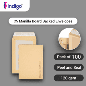 indigo c5 manilla boardback peel & seal do not bend envelopes pack of 100