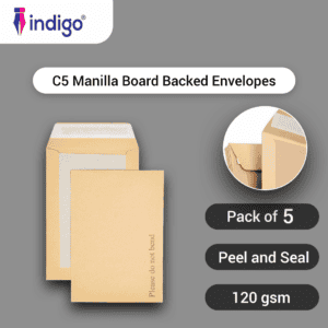 indigo c5 manilla boardback peel & seal do not bend envelopes pack of 5