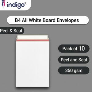 indigo® b4 all board white peel and seal envelopes pack of 10