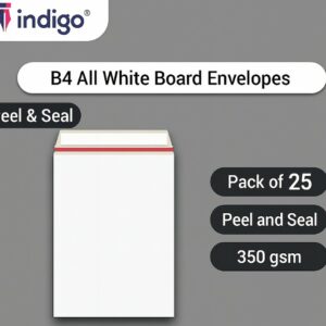 indigo® b4 all board white peel and seal envelopes pack of 25