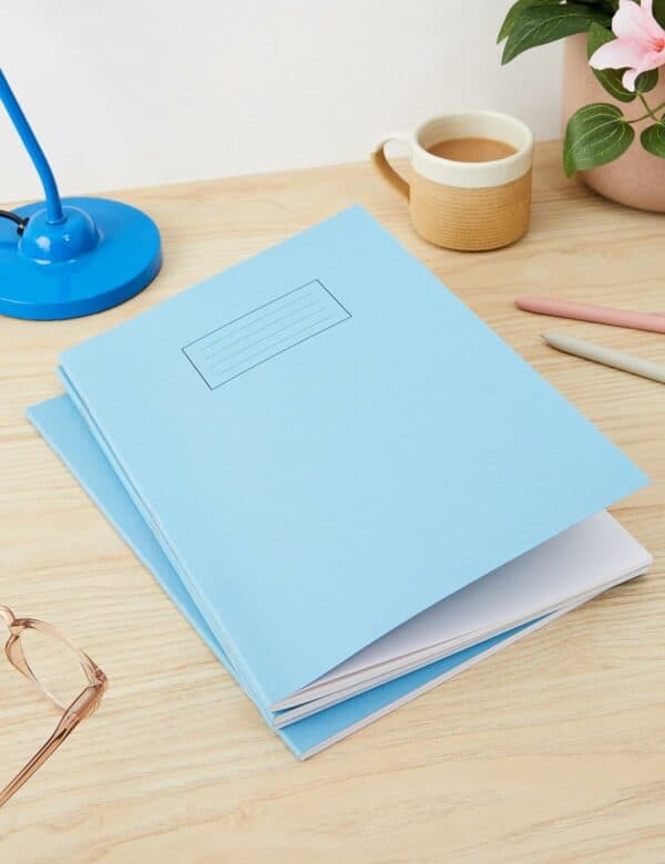 silvine a4 exercise book blue. ruled plain, 40 pages [pack of 10]