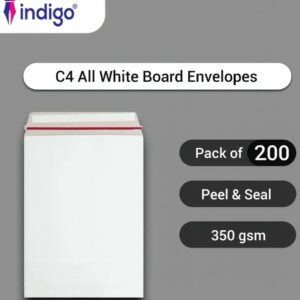 indigo® c4 all board white peel and seal envelopes pack of 200
