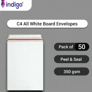 indigo® c4 all board white peel and seal envelopes pack of 50