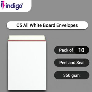 indigo® c5 all board white peel and seal envelopes pack of 10