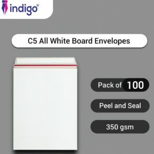 indigo® c5 all board white peel and seal envelopes pack of 100