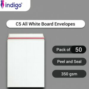 indigo® c5 all board white peel and seal envelopes pack of 50