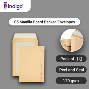 indigo® c5 manilla boardback envelopes peel & seal do not bend pack of 10