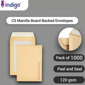 indigo® c5 manilla boardback envelopes peel & seal do not bend pack of 1000
