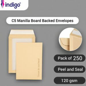 indigo® c5 manilla boardback envelopes peel & seal do not bend pack of 250