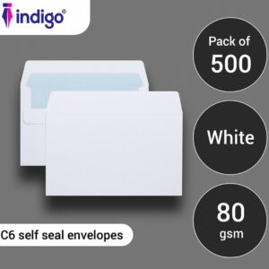 indigo® c6 white self seal envelopes (pack of 500)
