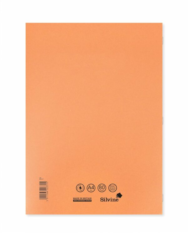 silvine a4 exercise book orange. ruled feint & margin, 40 pages [pack of 10]