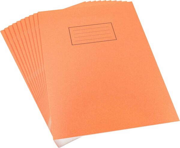 silvine a4 exercise book orange. ruled feint & margin, 40 pages [pack of 10]