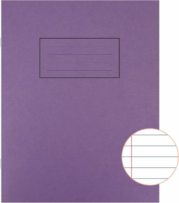 silvine a4 exercise book purple. ruled feint & margin, 40 pages [pack of 10]