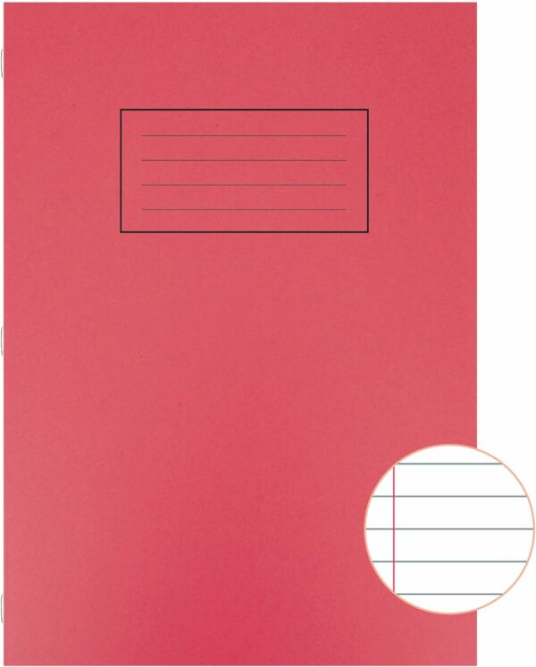 silvine a4 exercise book red. ruled feint & margin, 40 pages [pack of 10]