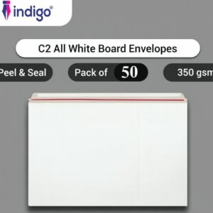 indigo® c2 all board white peel and seal envelopes pack of 50