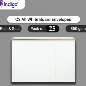 indigo® c2 all board white peel and seal envelopes pack of 25