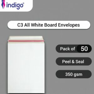indigo® c3 all board white peel and seal envelopes pack of 50