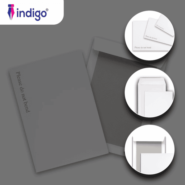 indigo c4 white boardback peel & seal do not bend envelopes pack of 10