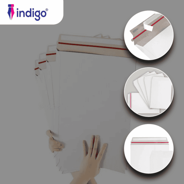 indigo c4 board back white peel and seal envelopes pack of 10