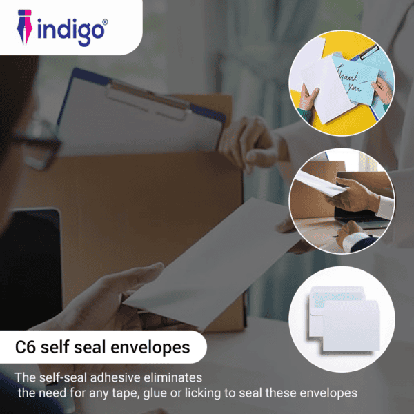 c6 indigo self seal envelopes pack of 25