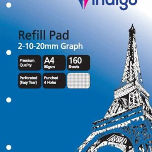 indigo® a4 refill pad 2 10 20mm graph (pack of 1)