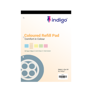 indigo® dyslexia pad a4 coloured 8mm lined & margin (blue)