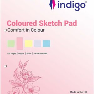 indigo® dyslexia pad a4 coloured plain (pink) pack of 1
