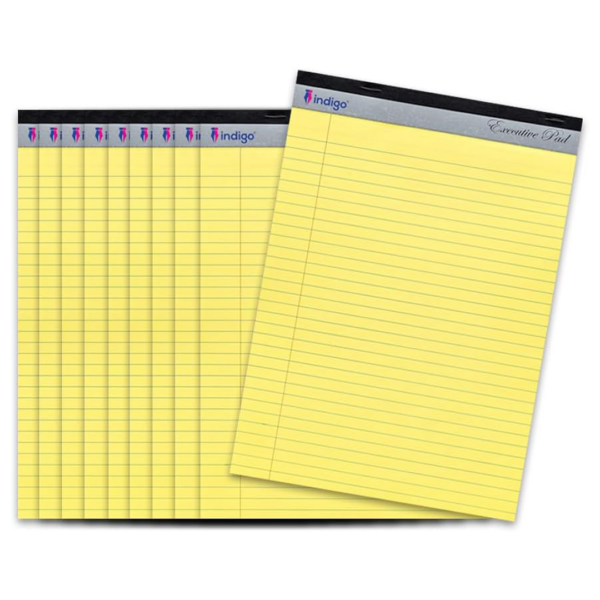 indigo white ruled lined legal executive refill pad margin 8mm pack of 10