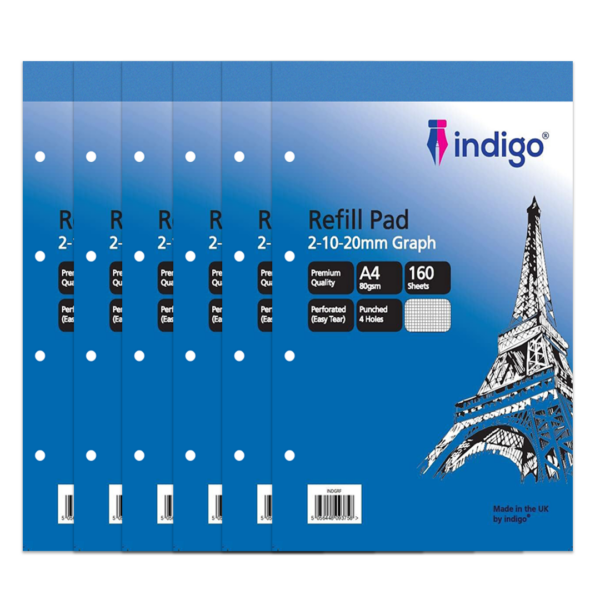 indigo a4 refill pad (blue cover) indgrf pack of 6