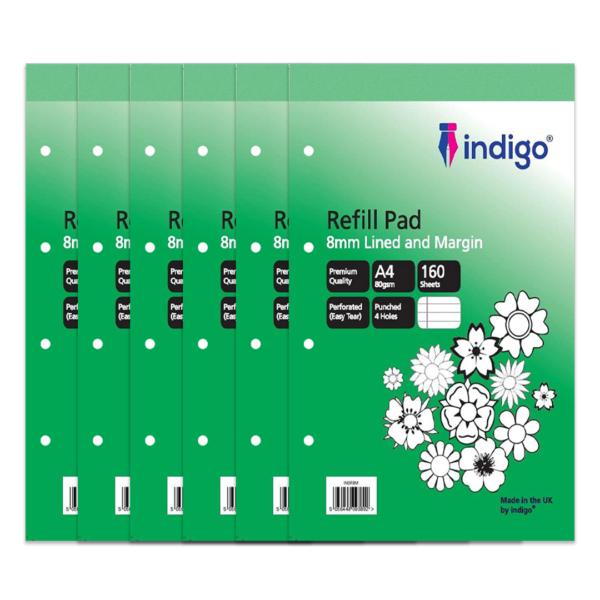 indigo a4 refill pad (blue cover) indgrf pack of 6