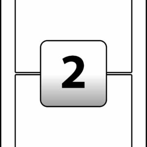 indigo® a4 white sticker labels – 2 per sheet (38.1 x 21.2mm) | waterproof multipurpose labels for inkjet, laser, fba, upc & barcodes