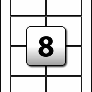 indigo® a4 white sticker labels – 8 per sheet (38.1 x 21.2mm) | waterproof multipurpose labels for inkjet, laser, fba, upc & barcodes