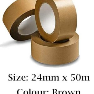 indigo® premium 24mm x 50m brown framers tape – self adhesive picture framing tape (pack of 1)