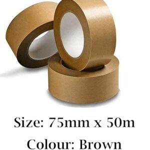 indigo® premium 75mm x 50m brown framers tape – self adhesive picture framing tape (pack of 1)
