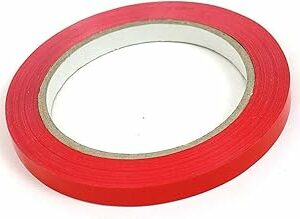 indigo® red quality butcher sealing tape 9mm x 66m pvc neck bag/fruit/veg/meat/sweets (pack of 6)