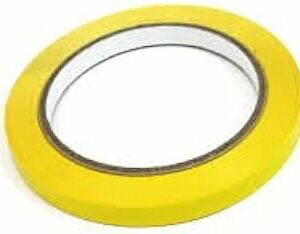 indigo® yellow quality butcher sealing tape 9mm x 66m pvc neck bag/fruit/veg/meat/sweets (pack of 6)